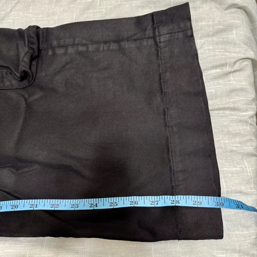 DL1961 Hepburn Wide Leg High Rise Vintage Black Coated Cargo Jeans Pants Sz 33